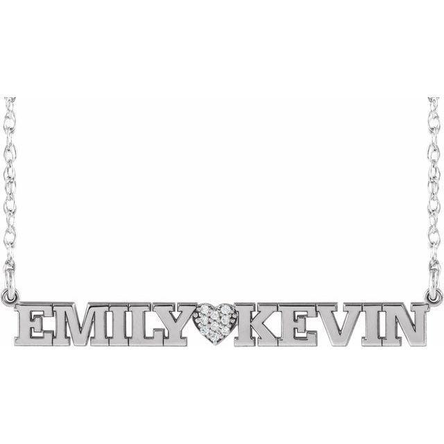 JDSP653444 - ACCENTED COUPLES BLOCK NAMEPLATE NECKLACE - Johnny Dang & Co