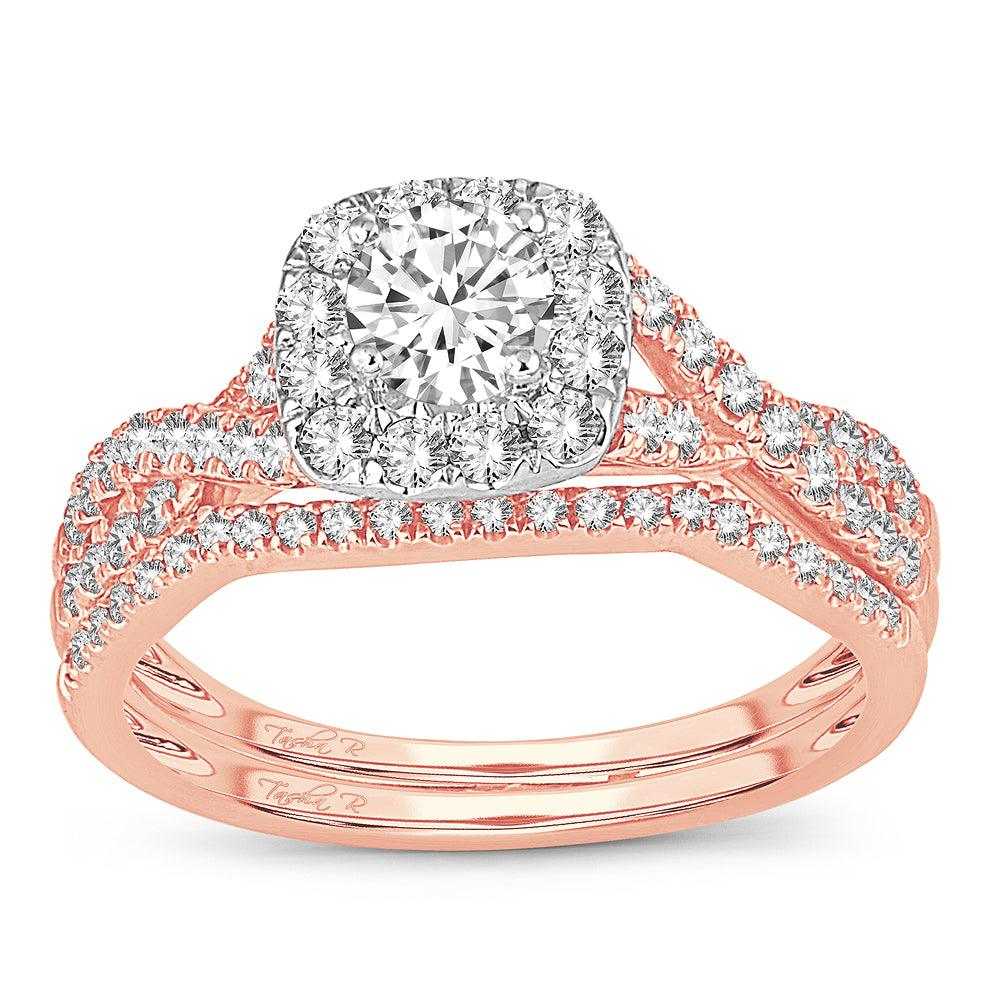 14K 1.00CT DIAMOND BRIDAL RING - Johnny Dang & Co
