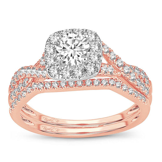 14K 1.00CT DIAMOND BRIDAL RING - Johnny Dang & Co
