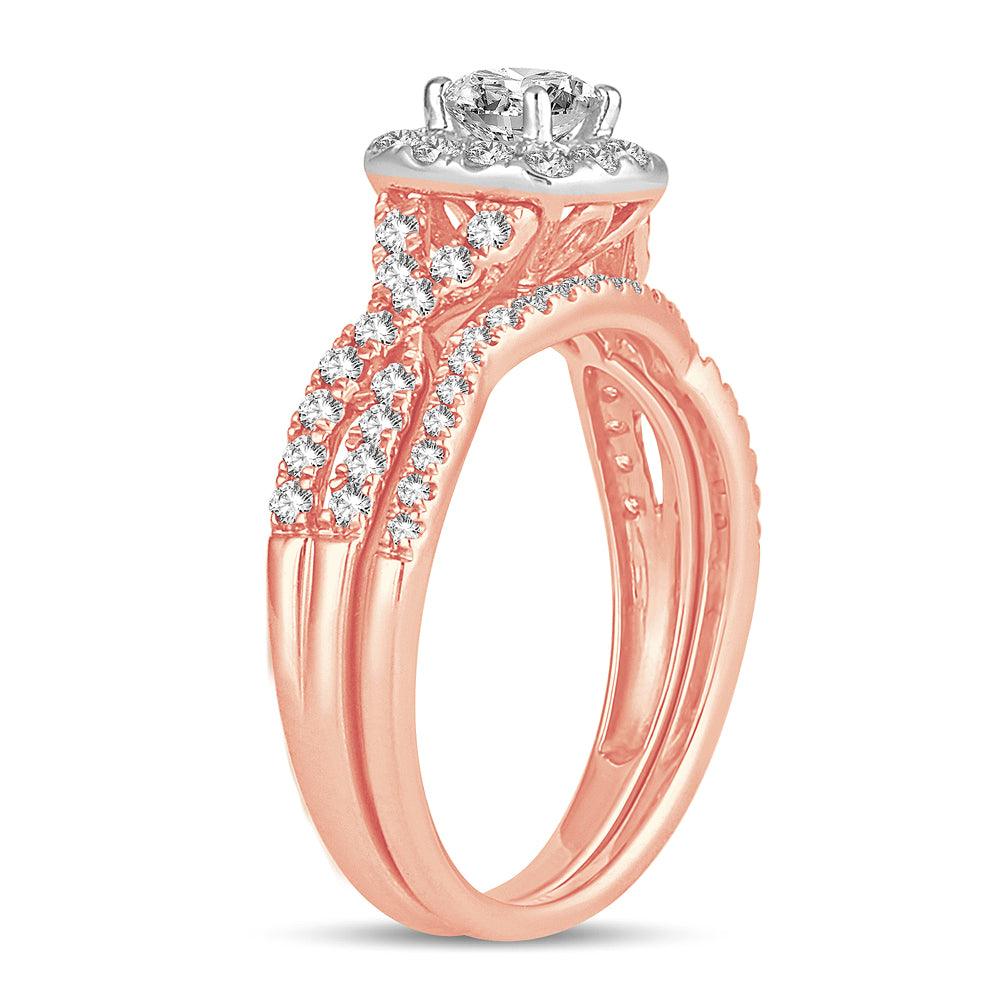 14K 1.00CT DIAMOND BRIDAL RING - Johnny Dang & Co
