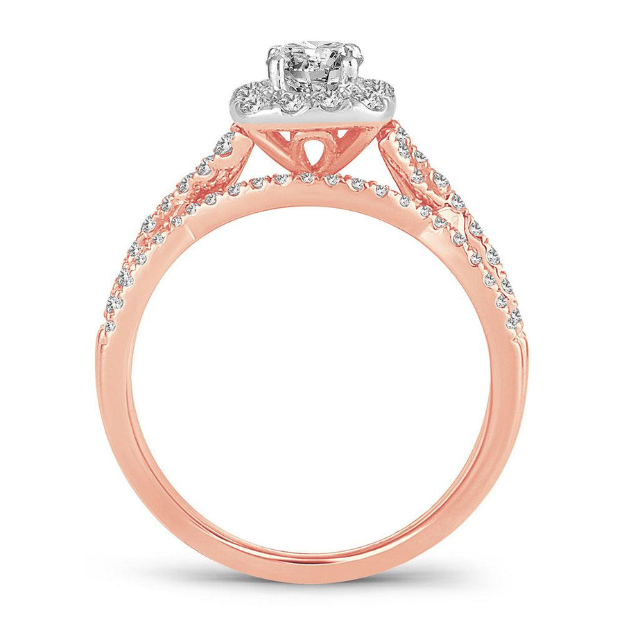 14K 1.00CT DIAMOND BRIDAL RING - Johnny Dang & Co