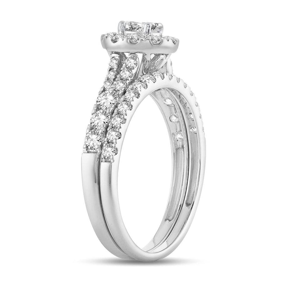 14K 1.00CT Fancy Cut Bridal Ring - Johnny Dang & Co