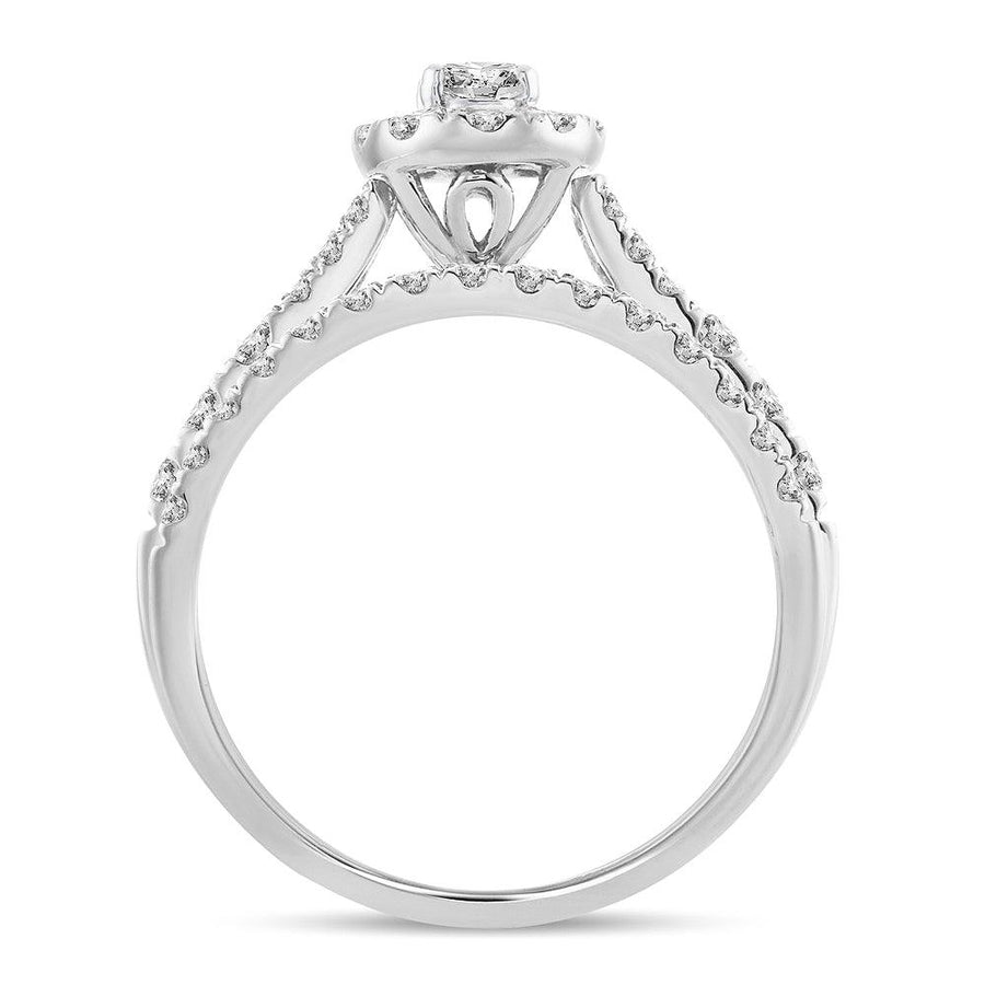 14K 1.00CT Fancy Cut Bridal Ring - Johnny Dang & Co