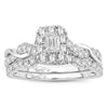 14K 1.00CT Fancy Cut Bridal Ring - Johnny Dang & Co