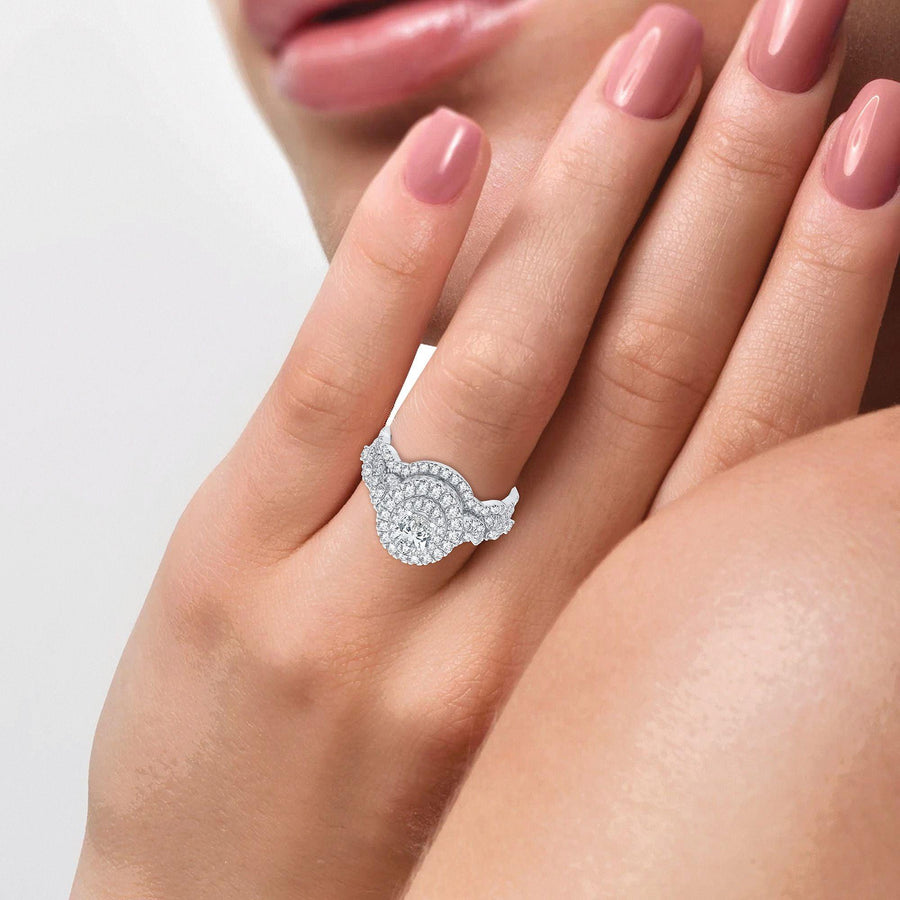 14K 1.00CT Diamond Bridal Ring - Johnny Dang & Co
