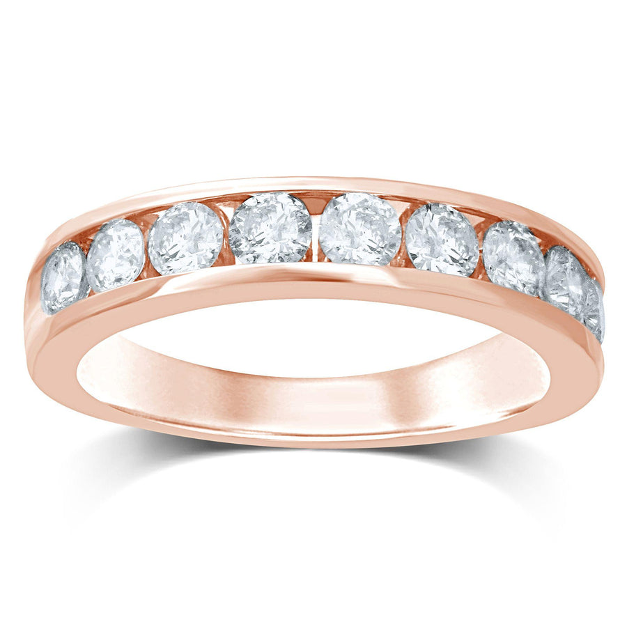14K 1.00CT Diamond Band (9 Diamond Stones) - Johnny Dang & Co