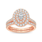 14K 1.00CT Diamond Bridal Ring - Johnny Dang & Co