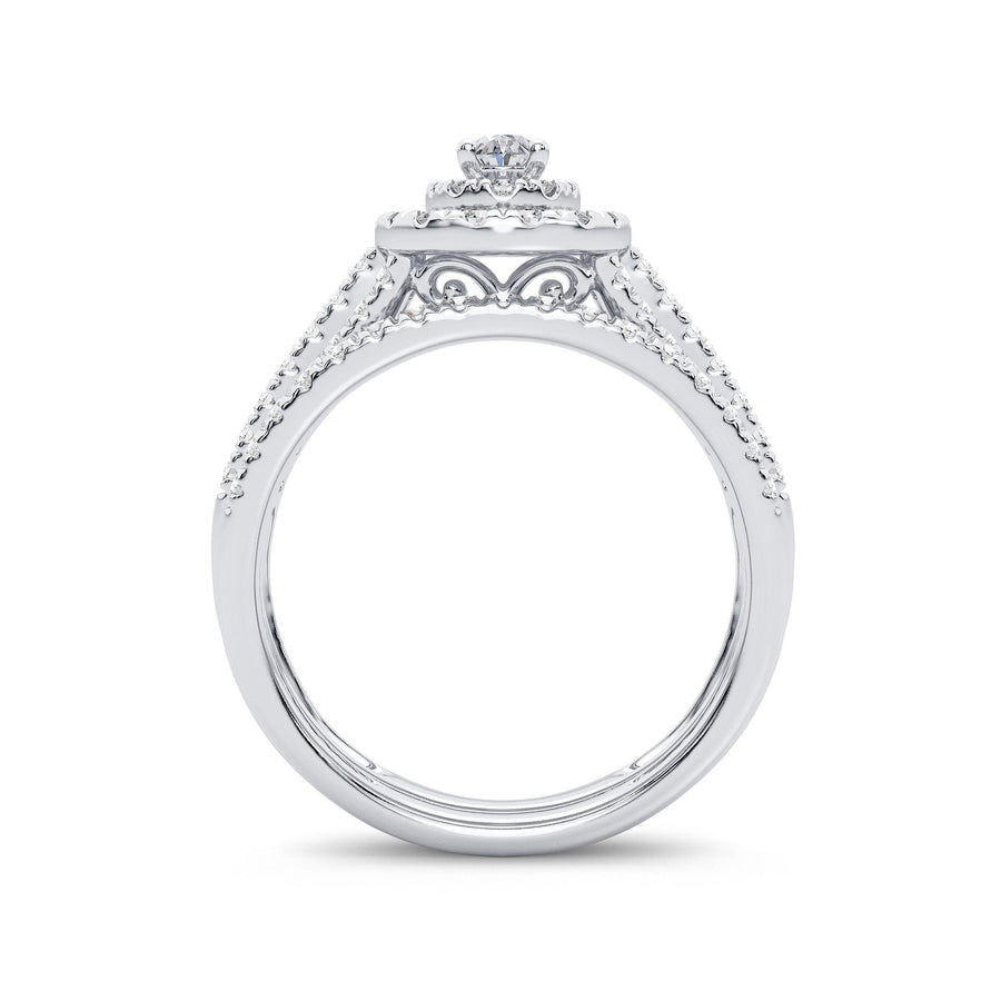 14K 1.00ct Diamond Bridal Ring - Johnny Dang & Co