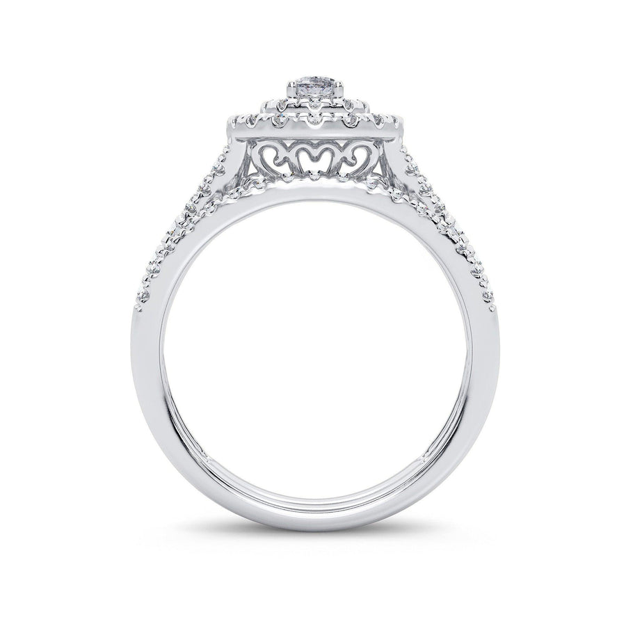 14K 1.00CT Diamond Bridal Ring - Johnny Dang & Co