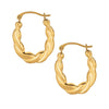 10K Gold Puffy Scalloped Oval Hoop Earring - Johnny Dang & Co