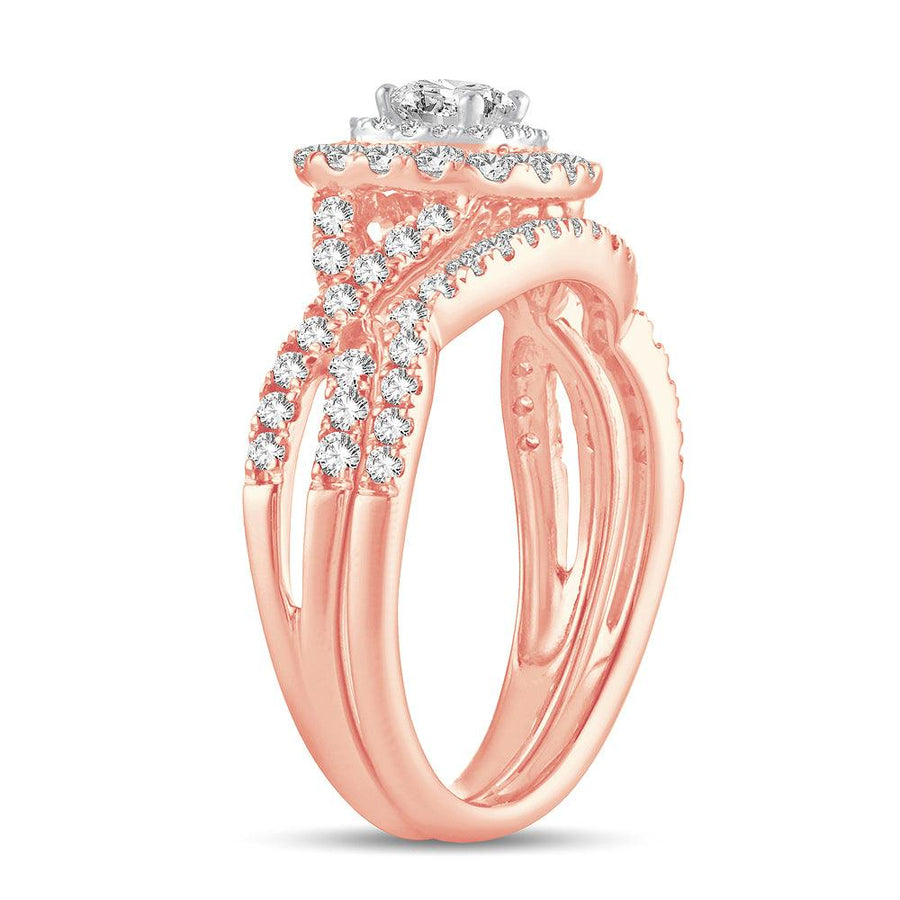 14K 1.00CT DIAMOND BRIDAL RING - Johnny Dang & Co