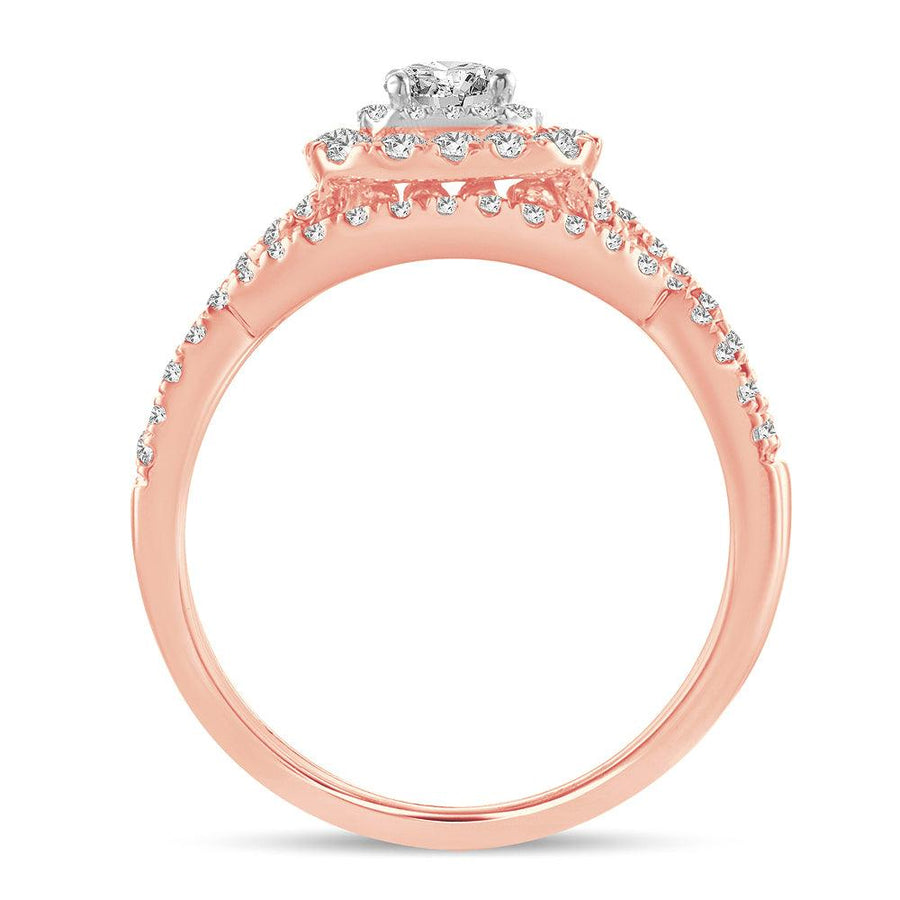 14K 1.00CT DIAMOND BRIDAL RING - Johnny Dang & Co