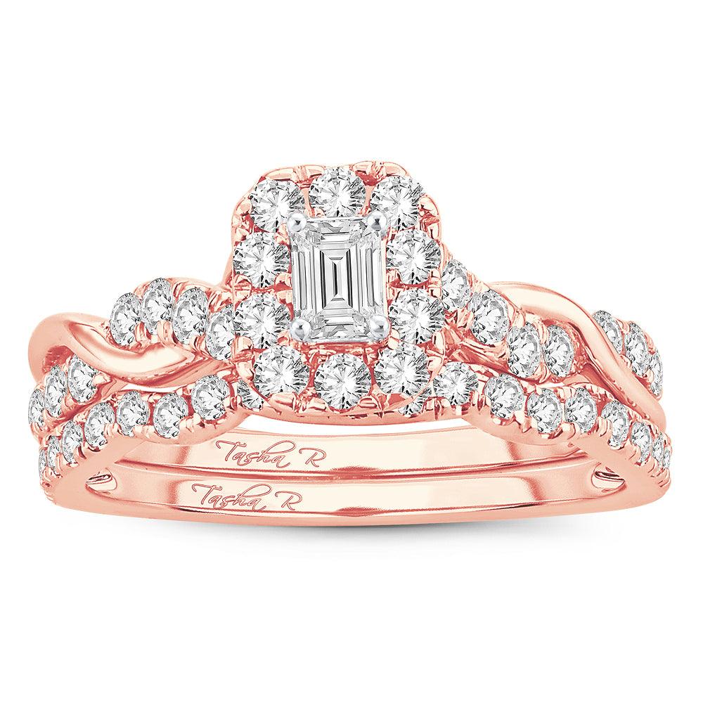 14K 1.00CT Fancy Cut Bridal Ring - Johnny Dang & Co