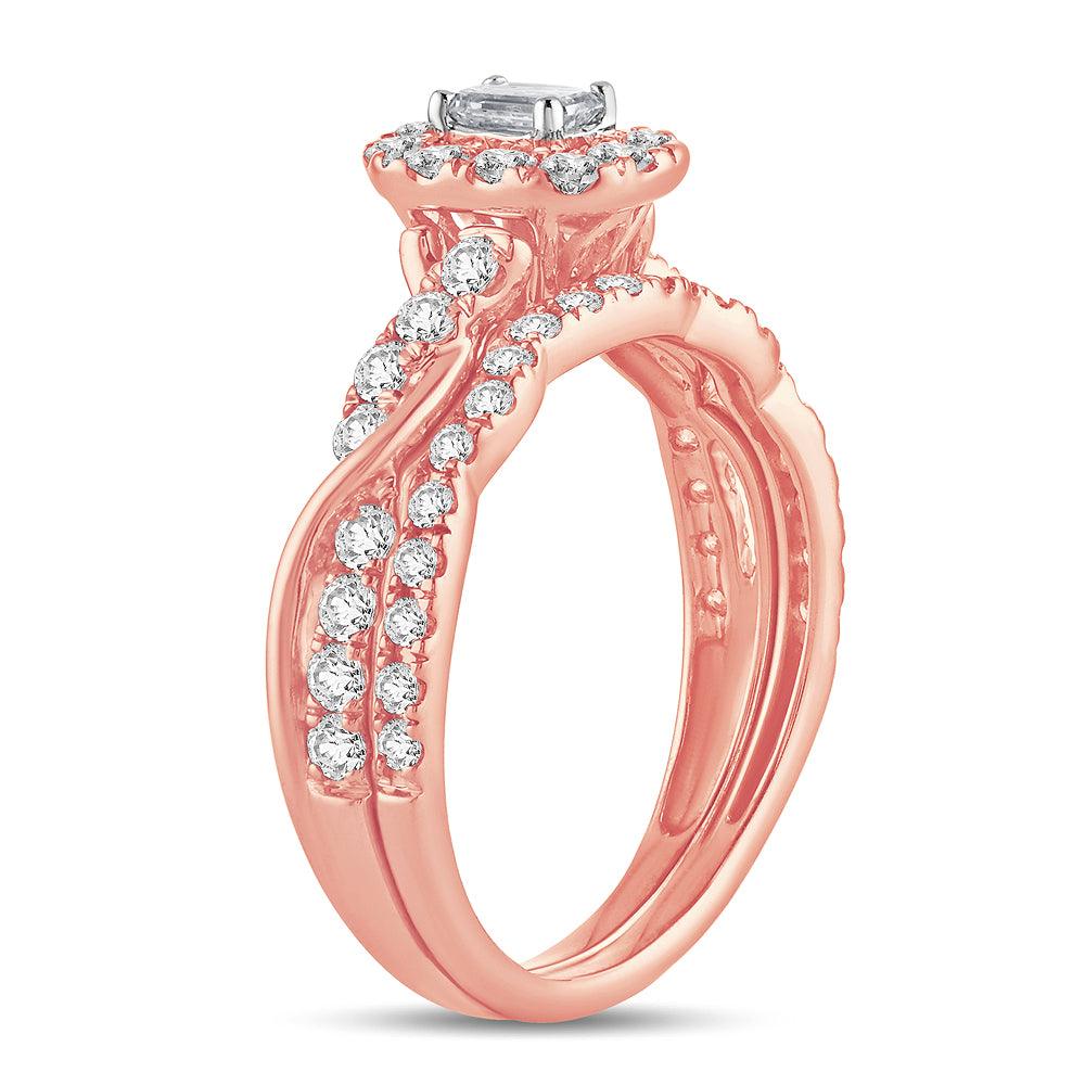 14K 1.00CT Fancy Cut Bridal Ring - Johnny Dang & Co