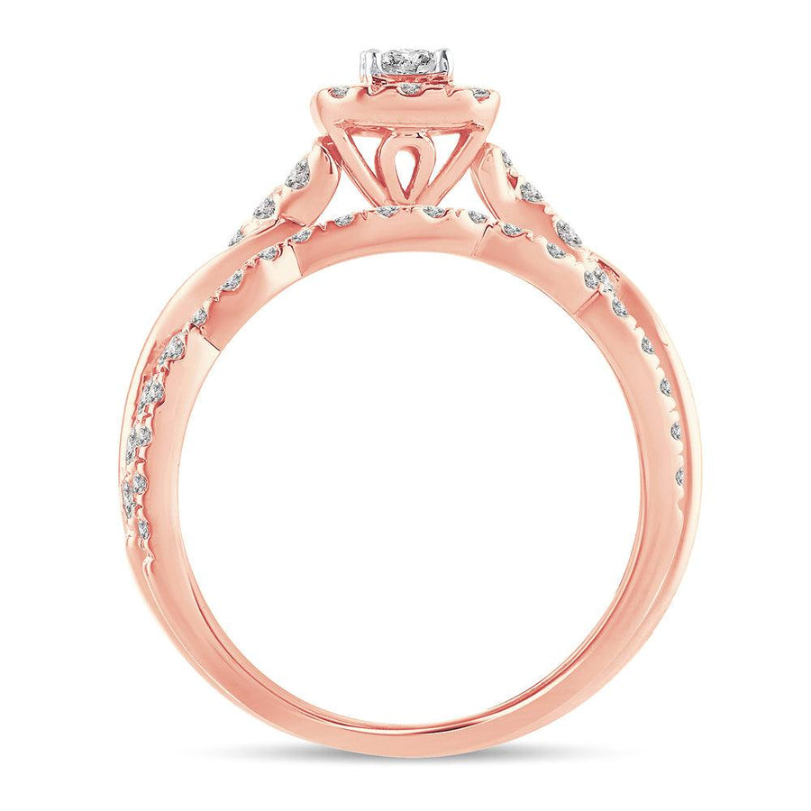 14K 1.00CT Fancy Cut Bridal Ring - Johnny Dang & Co