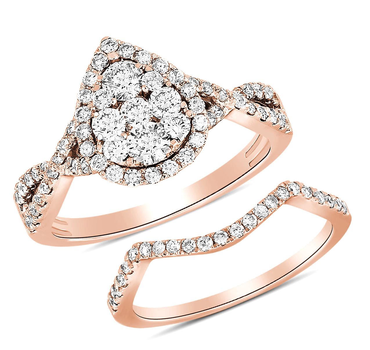 14K 1.00ct Diamond Bridal Ring - Johnny Dang & Co