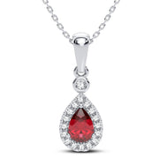 14K 0.10CT Diamond Ruby Pendant - Johnny Dang & Co