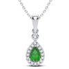 14K 0.10CT Diamond Emerald Pendant - Johnny Dang & Co