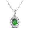 14K 0.35CT Diamond Emerald Pendant - Johnny Dang & Co