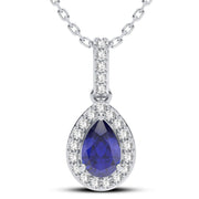 14K 0.10CT Diamond Sapphire Pendant - Johnny Dang & Co
