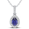 14K 0.10CT Diamond Sapphire Pendant - Johnny Dang & Co