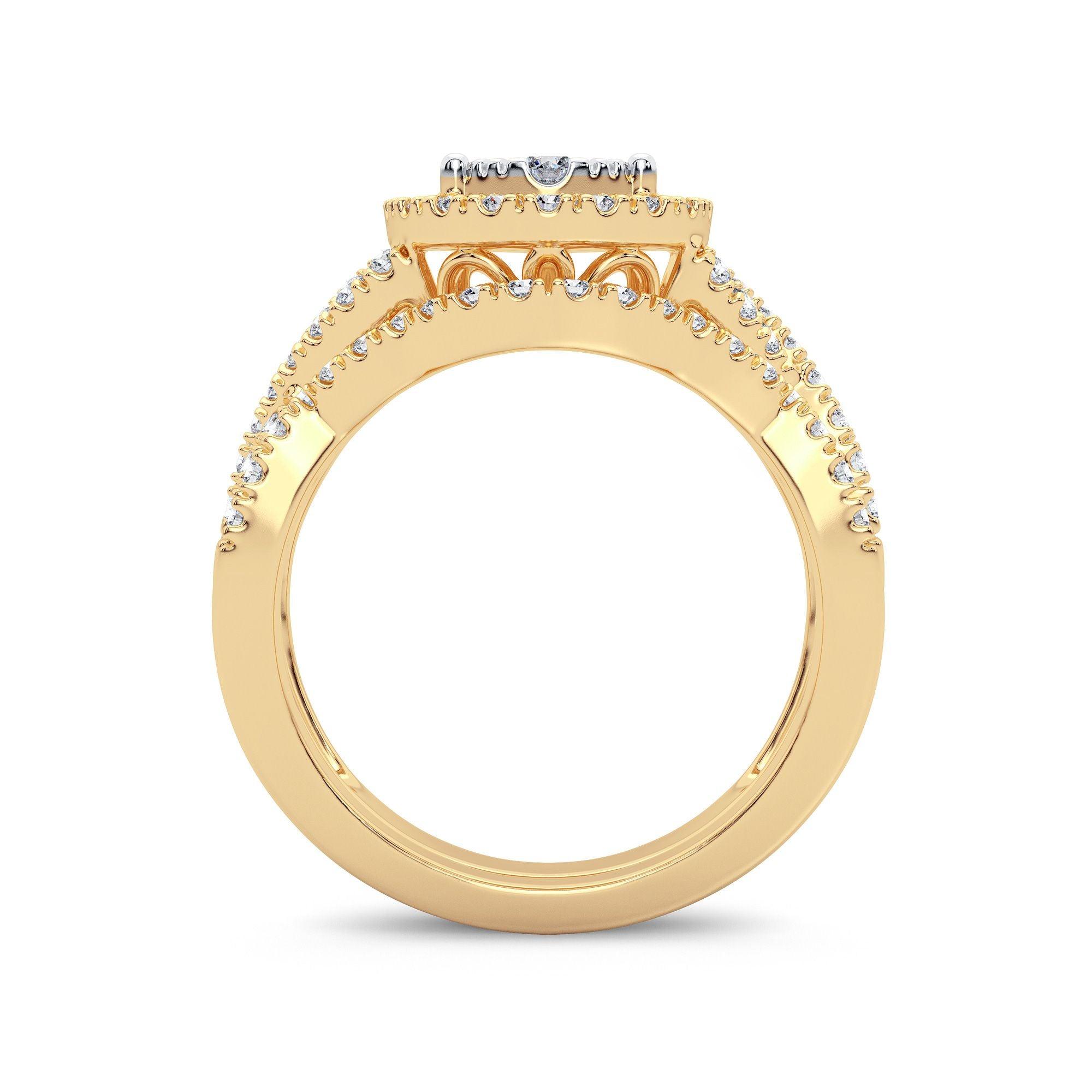 14K 1.00CT Diamond Bridal Ring - Johnny Dang & Co