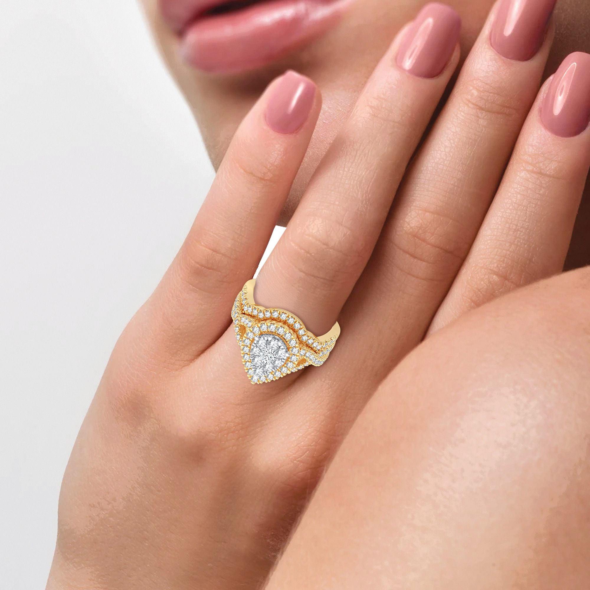 14K 1.00CT Diamond Bridal Ring - Johnny Dang & Co