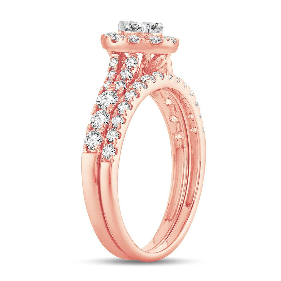 14K 1.00CT Fancy Cut Bridal Ring - Johnny Dang & Co