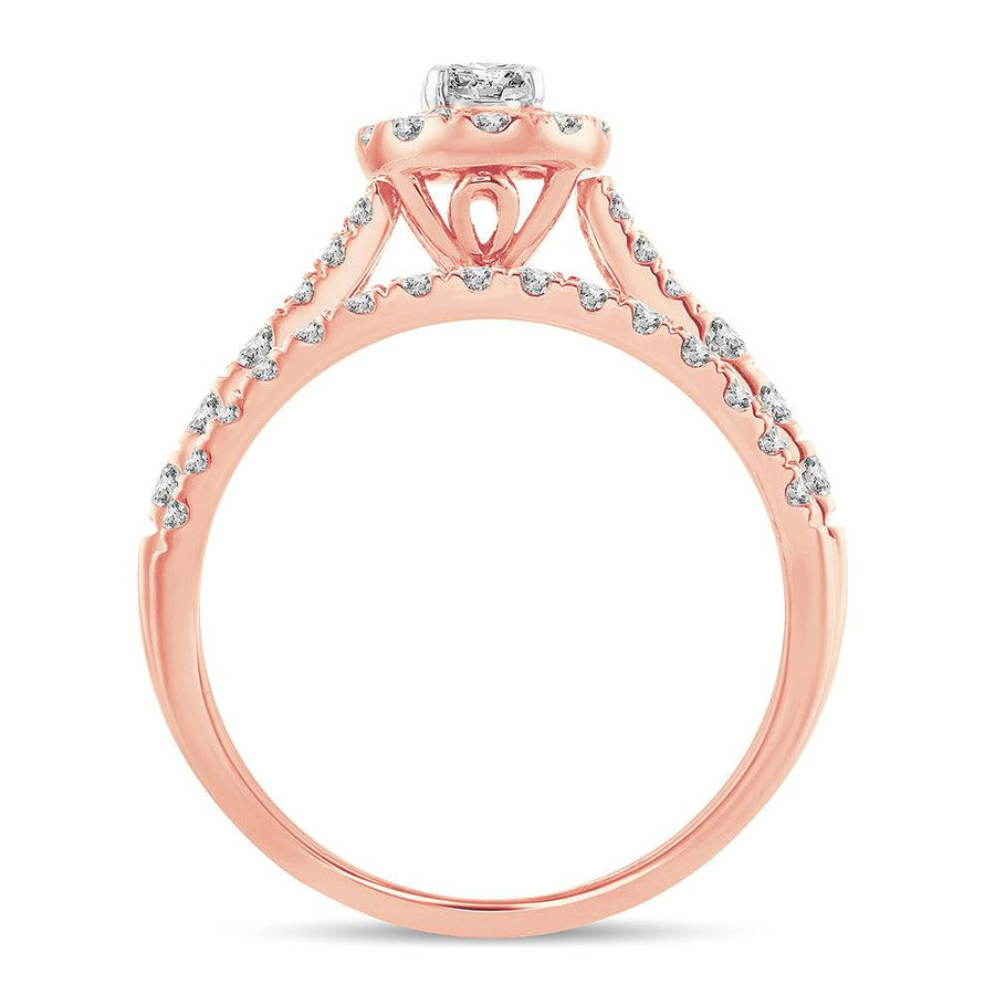 14K 1.00CT Fancy Cut Bridal Ring - Johnny Dang & Co