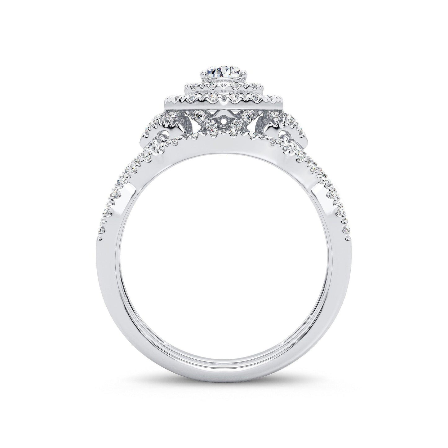 14K 1.00CT Diamond Bridal Ring - Johnny Dang & Co