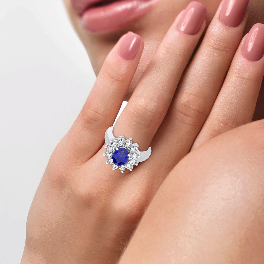 14K 0.78ct Diamond Sapphire Ring - Johnny Dang & Co