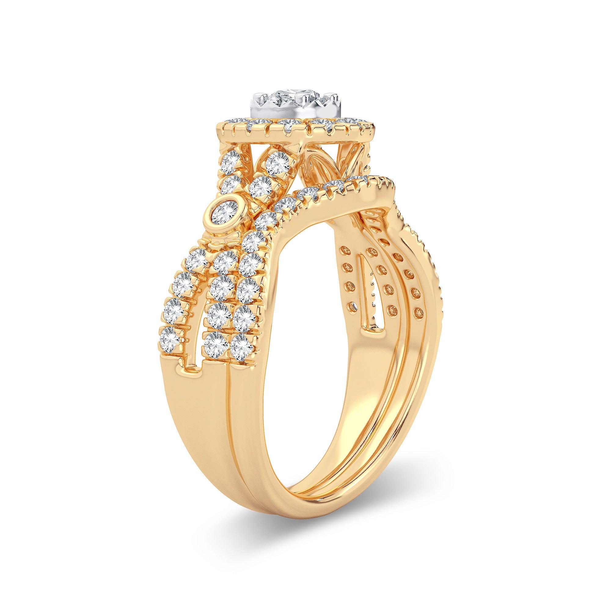 14K 1.00CT Diamond Bridal Ring - Johnny Dang & Co