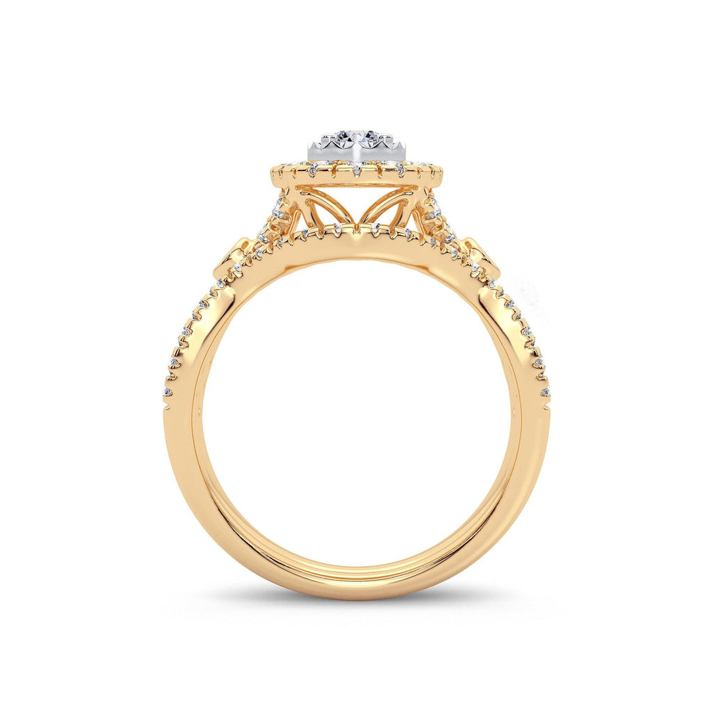 14K 1.00CT Diamond Bridal Ring - Johnny Dang & Co