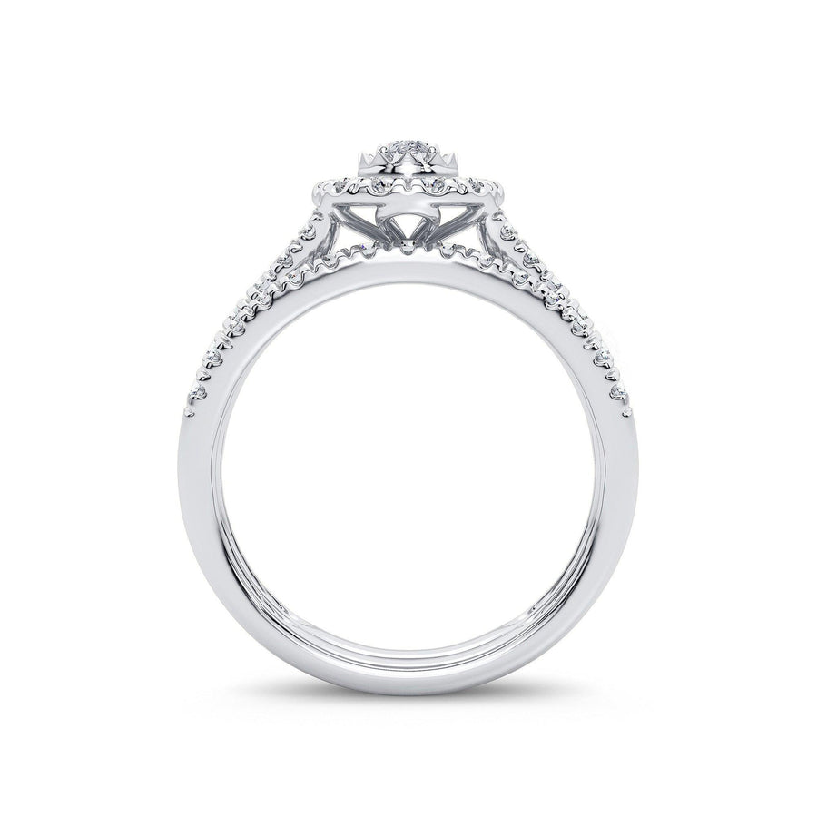 14K 1.00CT Diamond Bridal Ring - Johnny Dang & Co