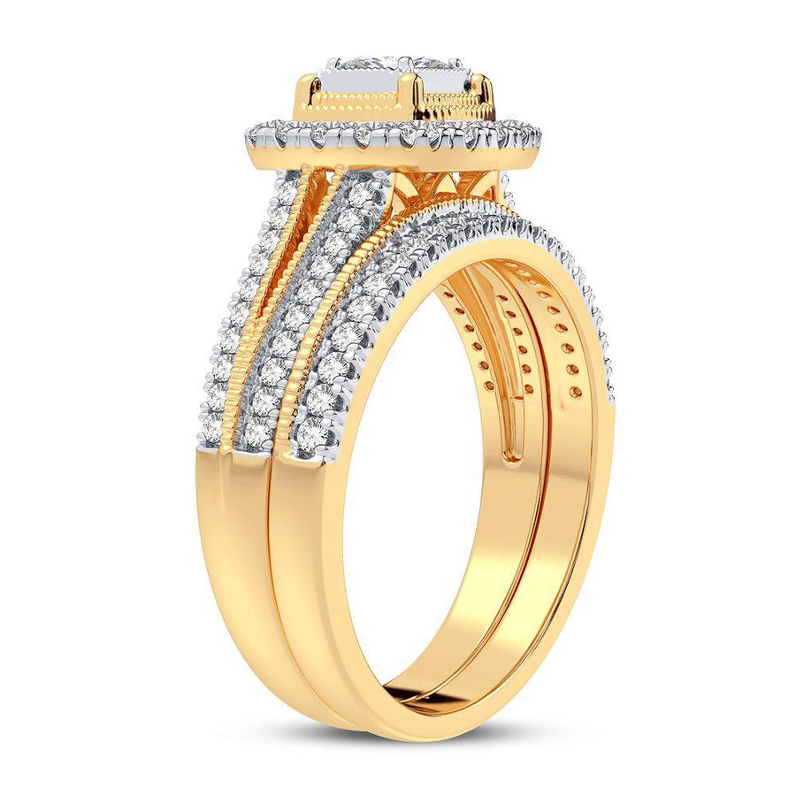 14K 0.62CT Diamond Bridal Ring - Johnny Dang & Co