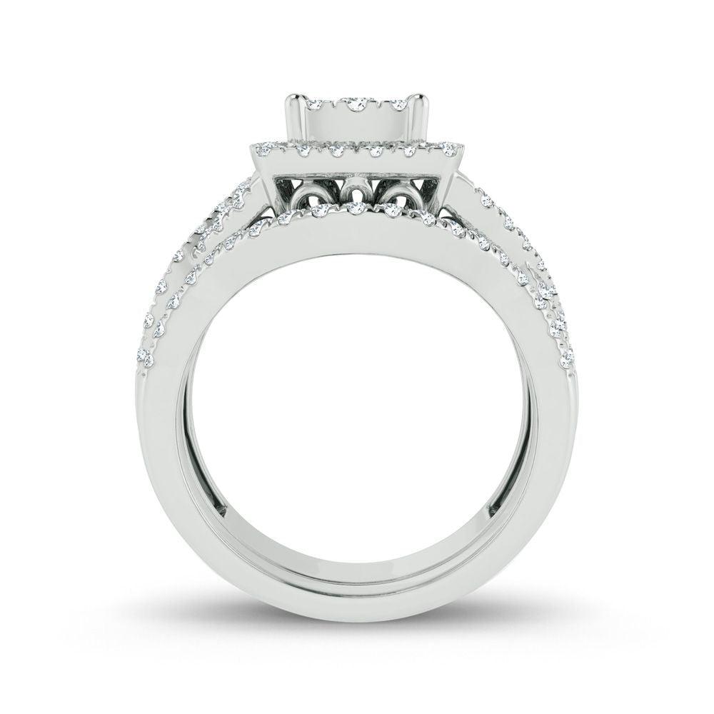 14K 1.00ct Diamond Bridal Ring - Johnny Dang & Co