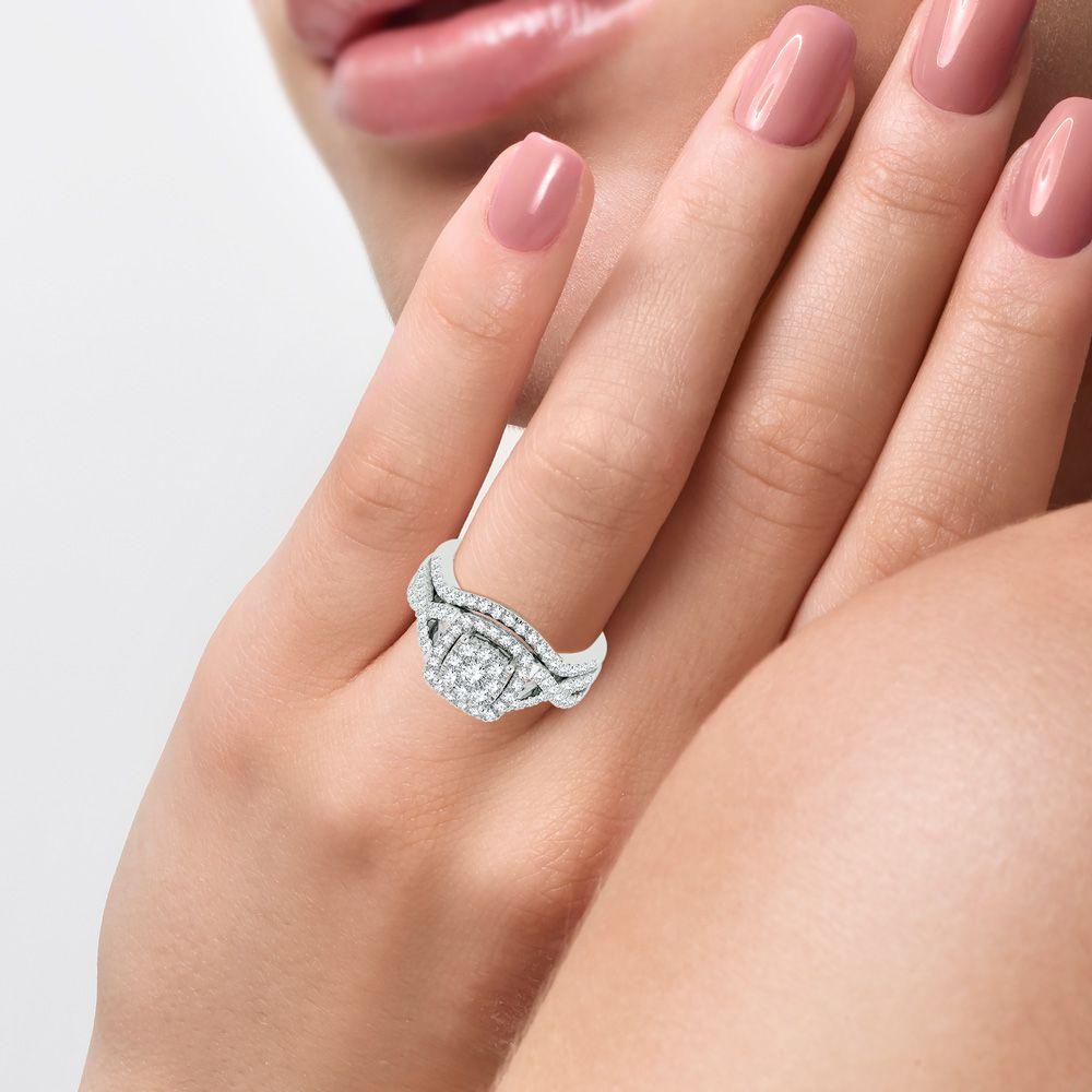 14K 1.00ct Diamond Bridal Ring - Johnny Dang & Co