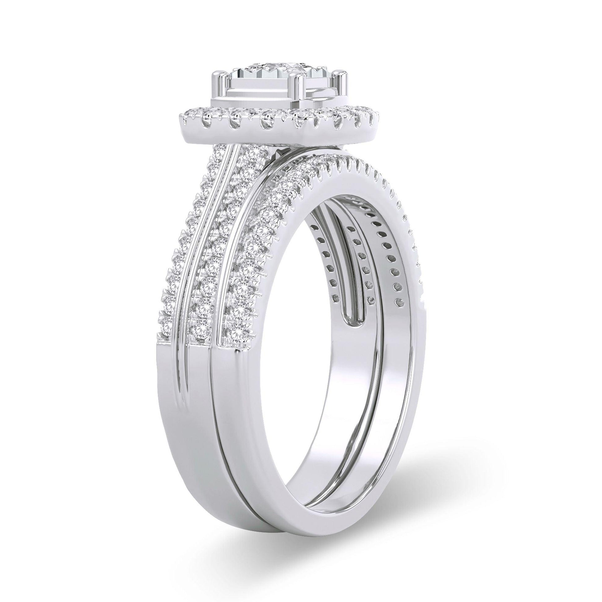 14K 0.64CT Diamond Bridal Ring - Johnny Dang & Co