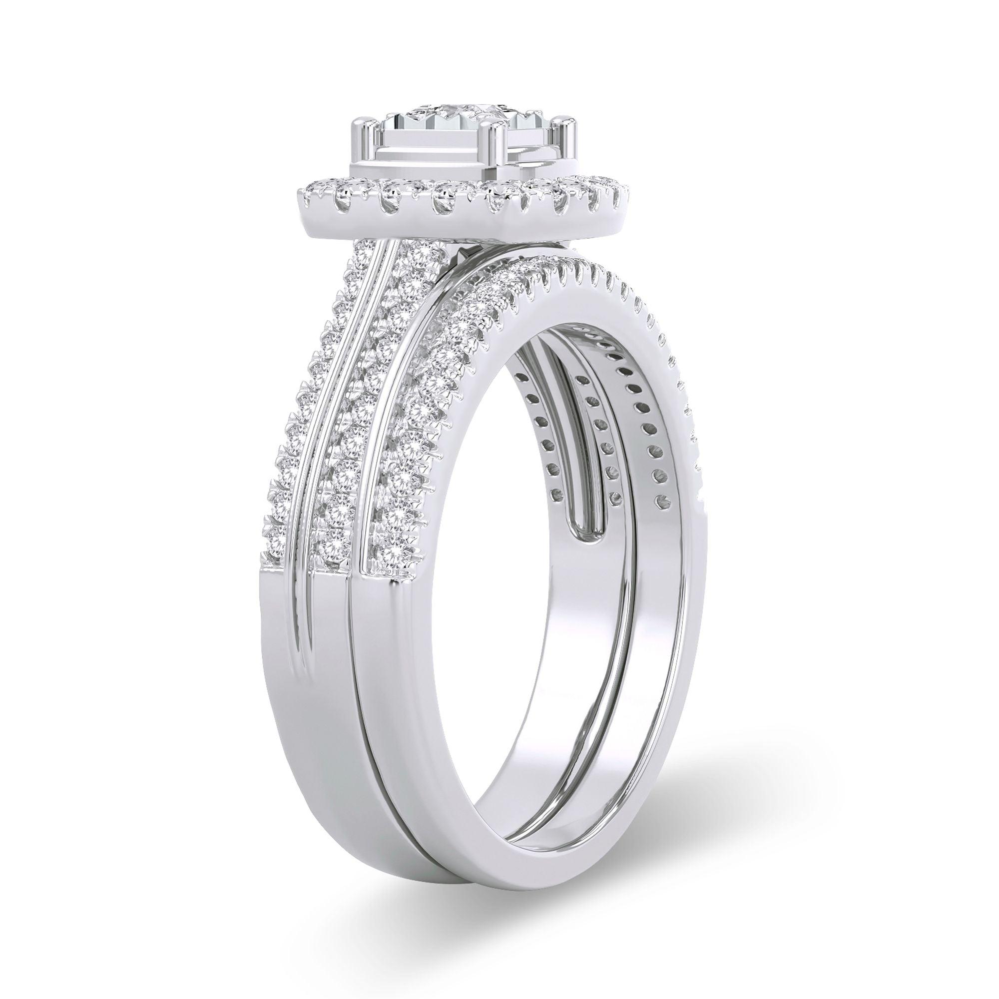 14K 0.64CT Diamond Bridal Ring - Johnny Dang & Co