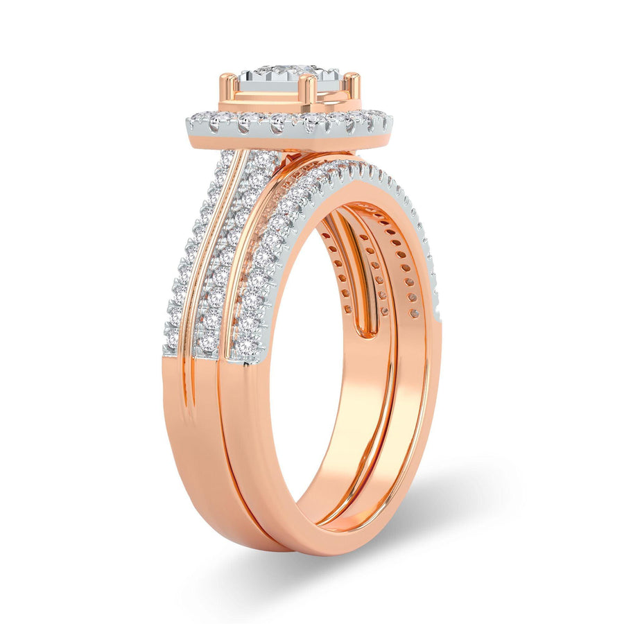 14K 0.64CT Diamond Bridal Ring - Johnny Dang & Co