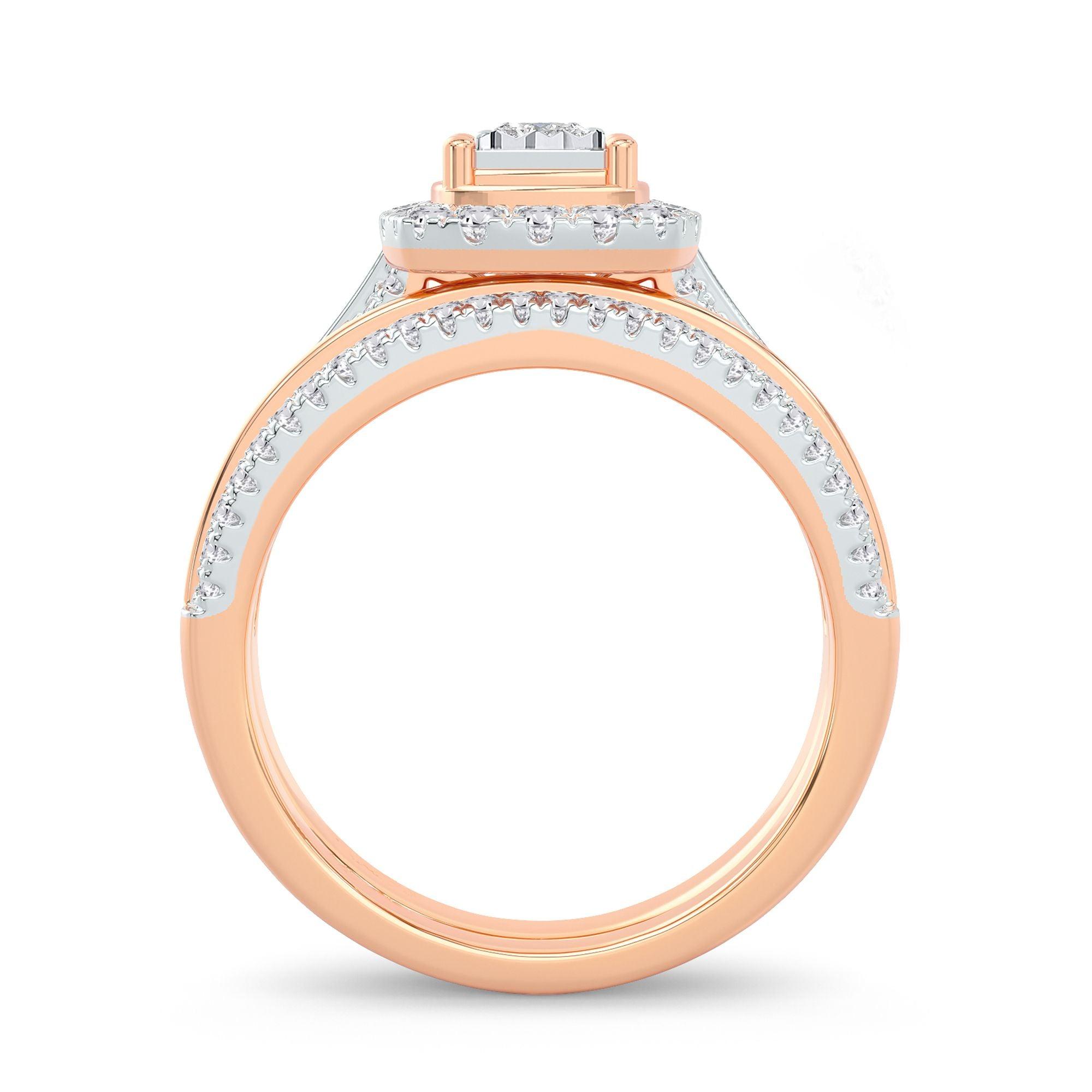 14K 0.64CT Diamond Bridal Ring - Johnny Dang & Co