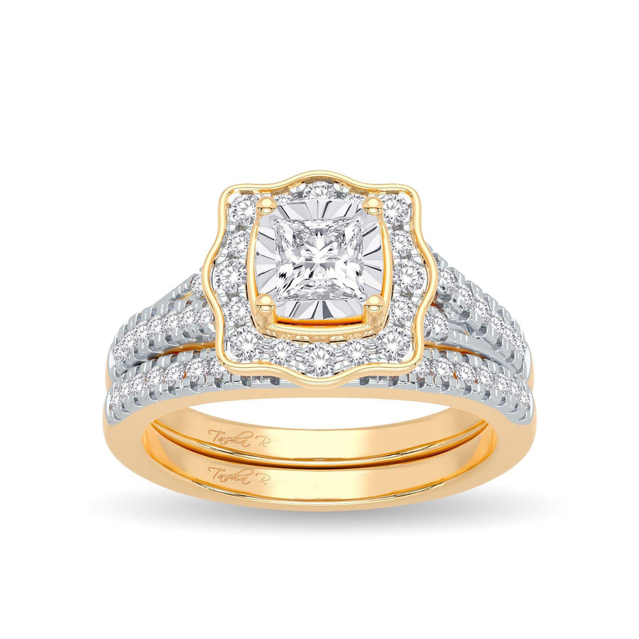 14K 0.62CT Diamond Bridal Ring - Johnny Dang & Co