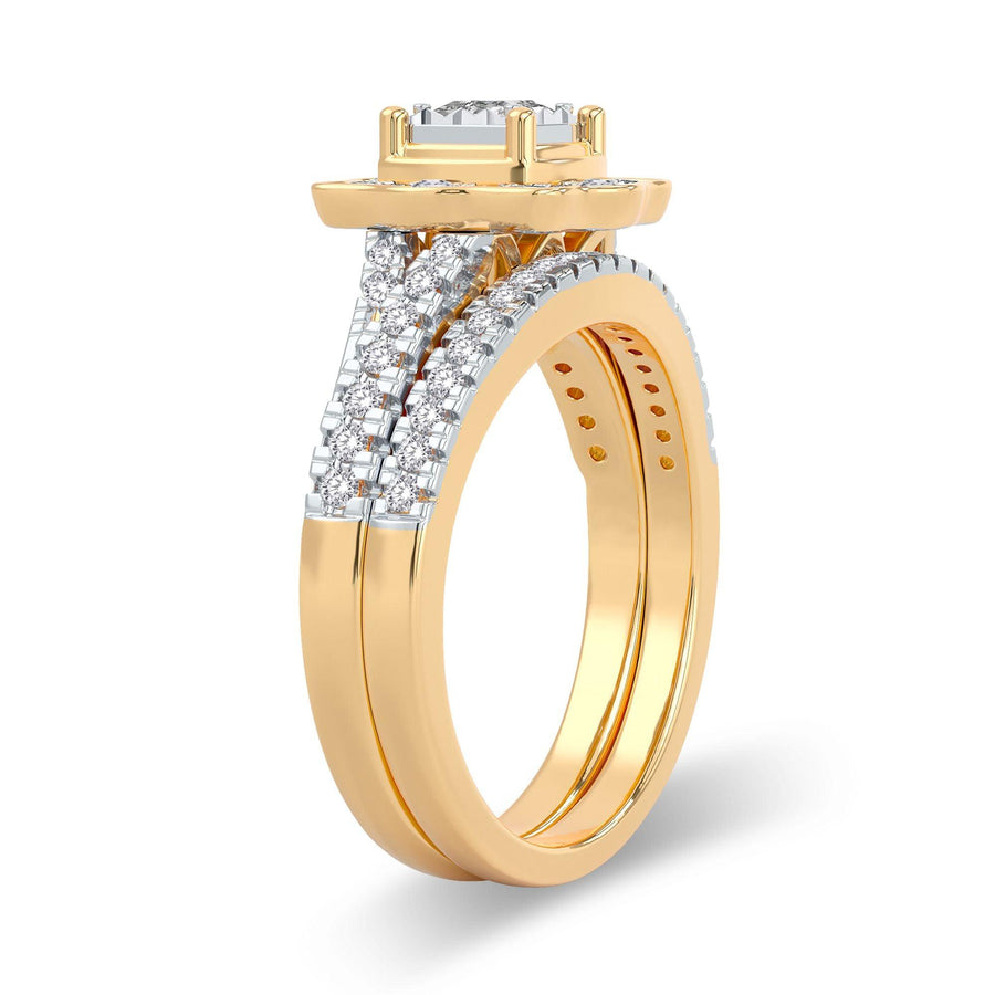 14K 0.62CT Diamond Bridal Ring - Johnny Dang & Co