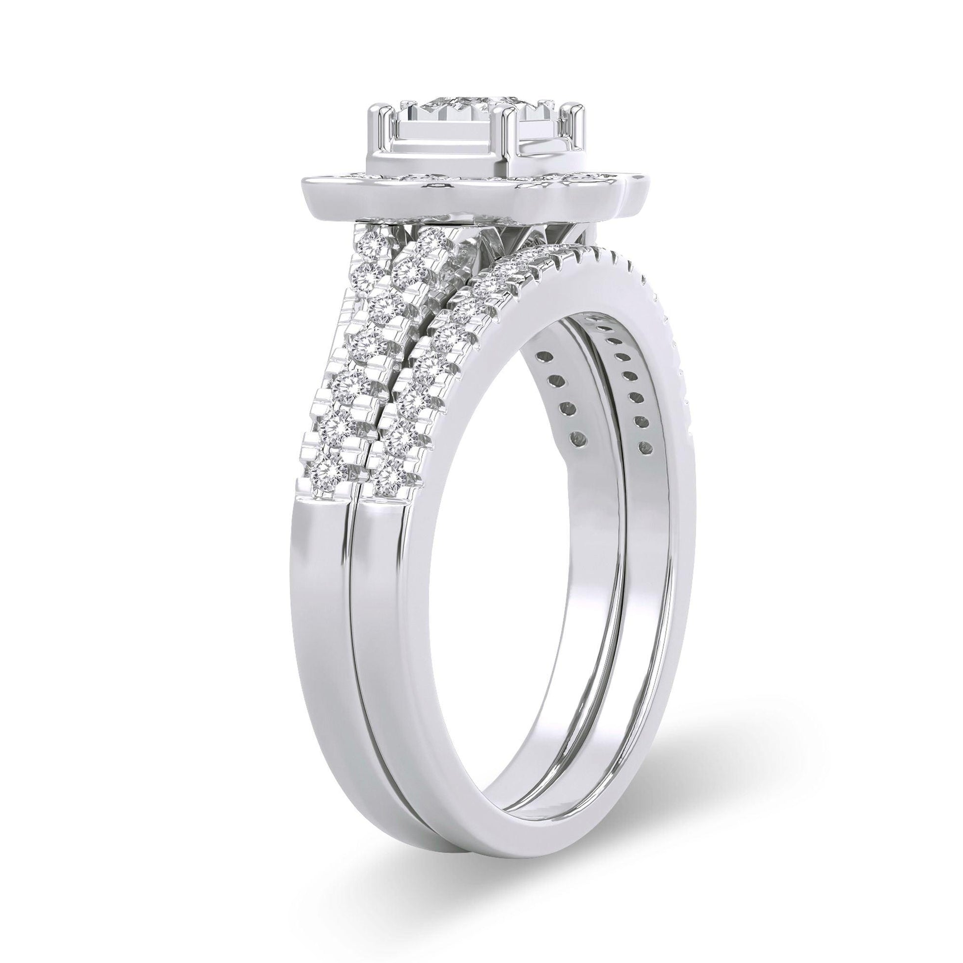 14K 0.62CT Diamond Bridal Ring - Johnny Dang & Co