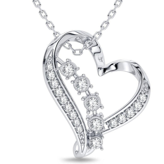 14K 0.15CT Diamond Pendant - Johnny Dang & Co