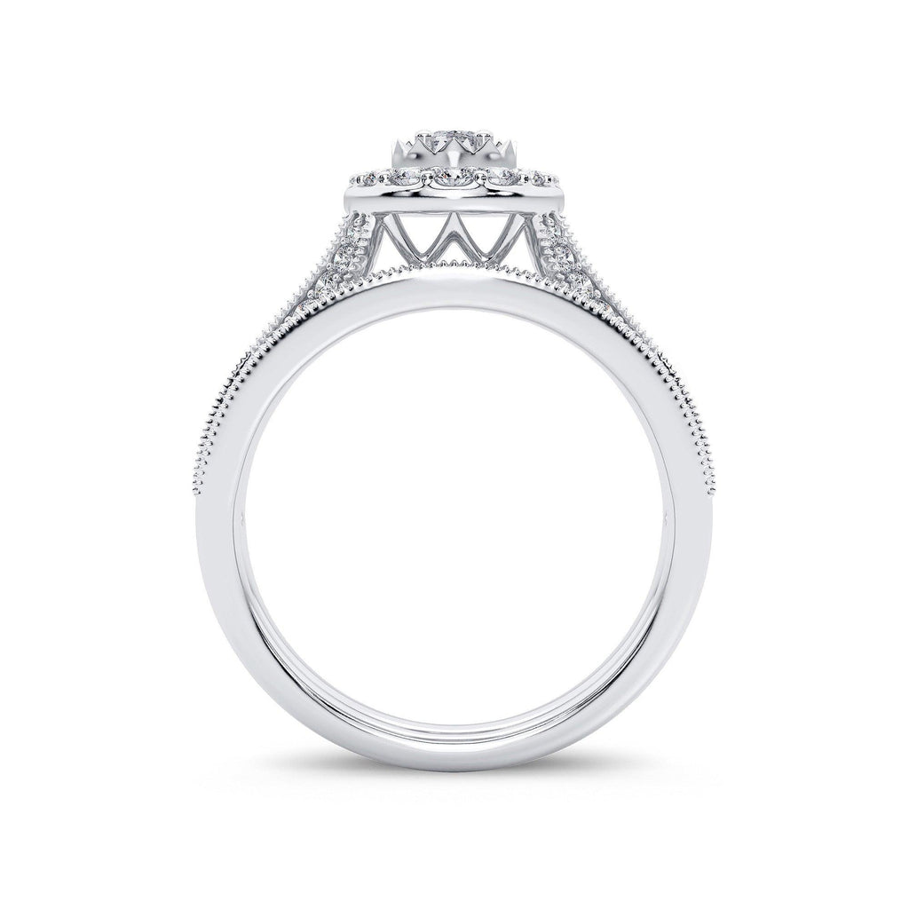 14K 1.00CT Diamond Bridal Ring - Johnny Dang & Co