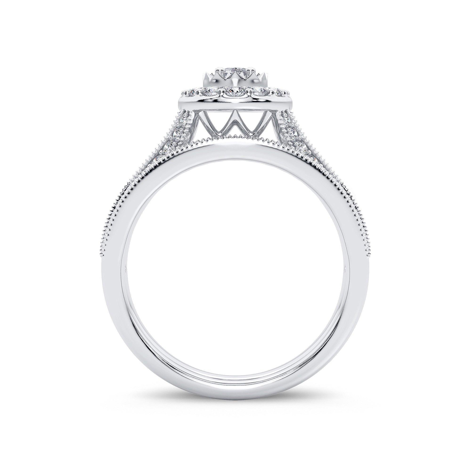 14K 1.00CT Diamond Bridal Ring - Johnny Dang & Co