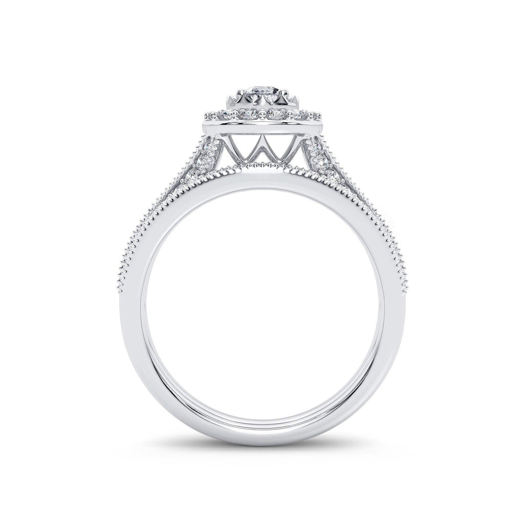14K 0.96CT Diamond Bridal Ring - Johnny Dang & Co