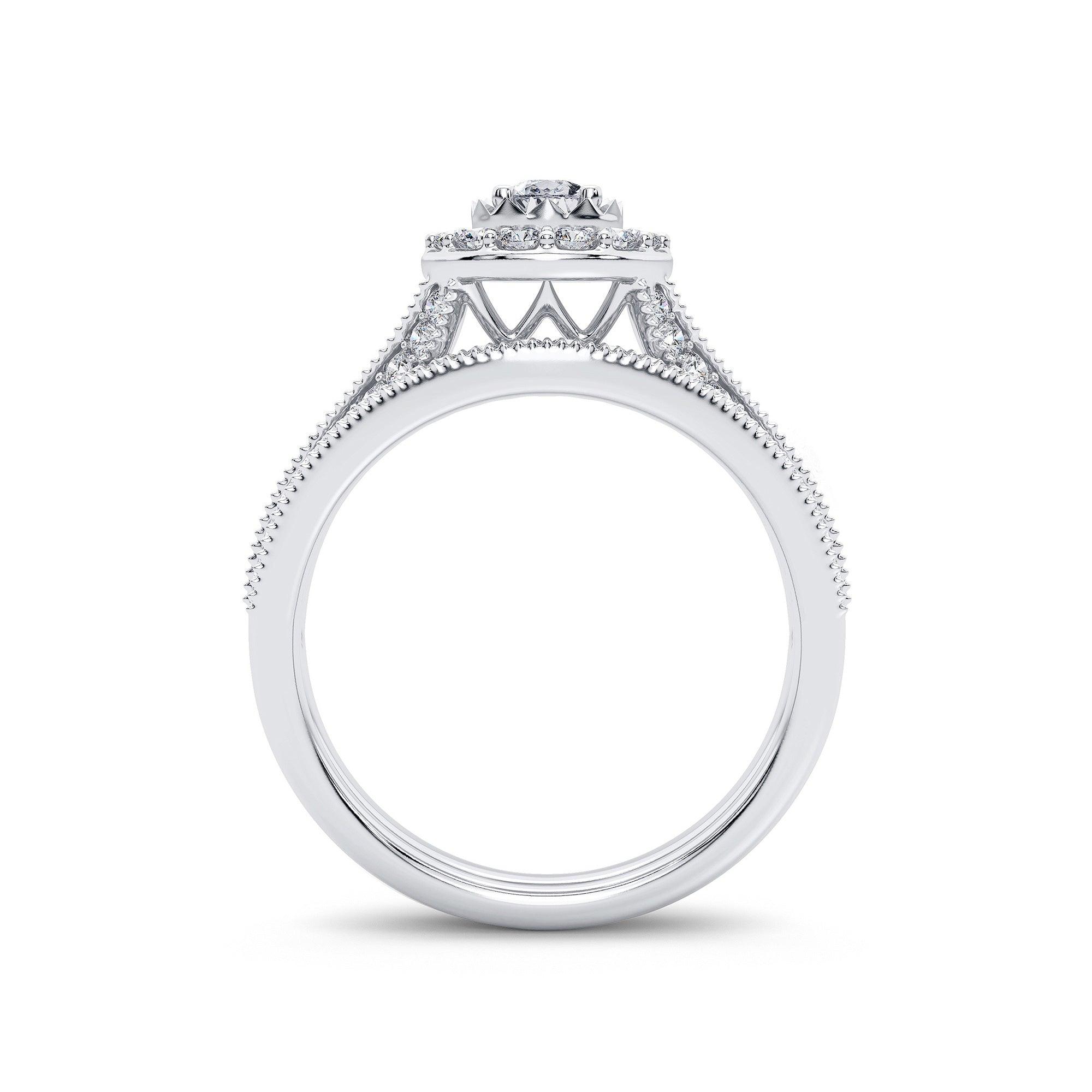 14K 0.96CT Diamond Bridal Ring - Johnny Dang & Co