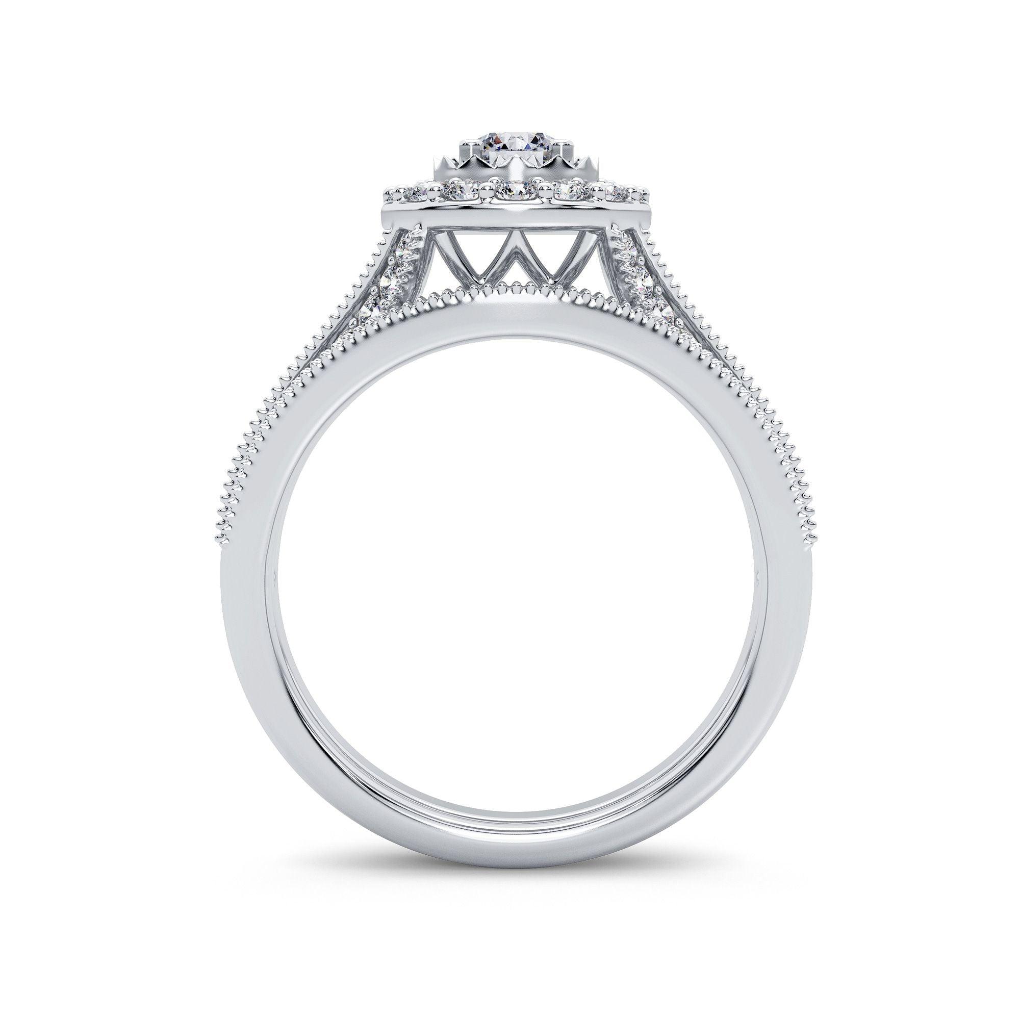 14K 1.00CT Diamond Bridal Ring - Johnny Dang & Co
